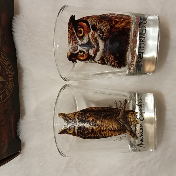American Expedition Horned Owl Shot Glasses, Set Of Two. - Picture 7 of 11